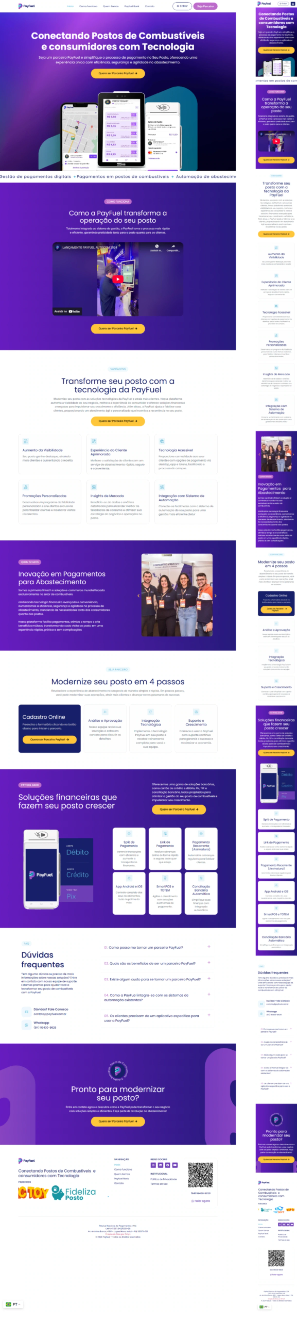 Visão completa da interface desenvolvida para a Payfuel