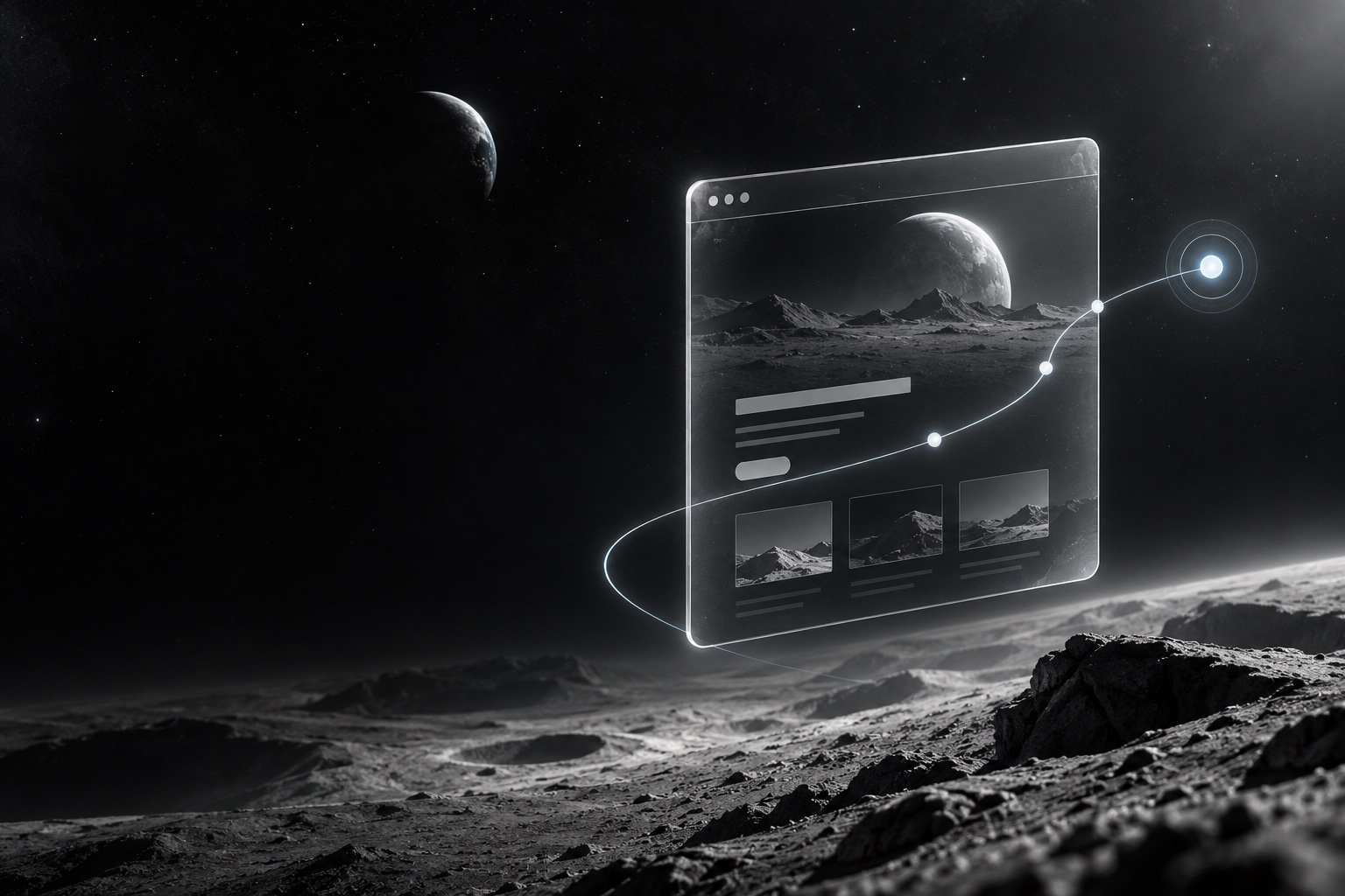 Composição espacial representando o serviço Landing pages